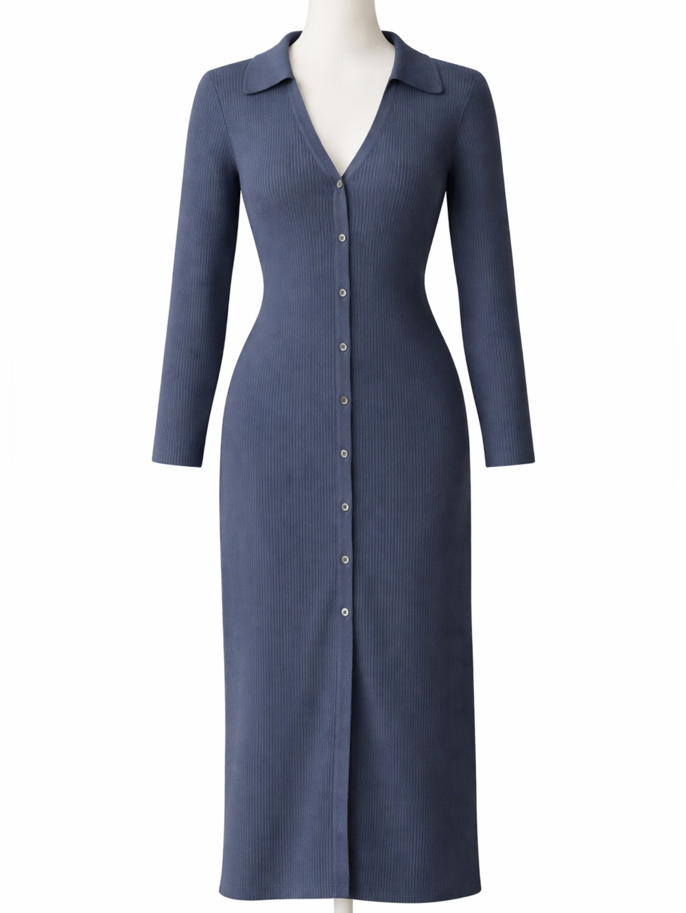 Fortune & Ivy Ribbed Knit Tie Belt Midi Dress